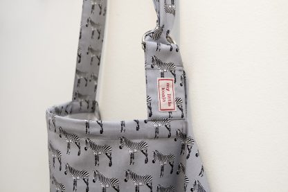 Breastfeeding cover up apron - Grey Zebra - boned neckline