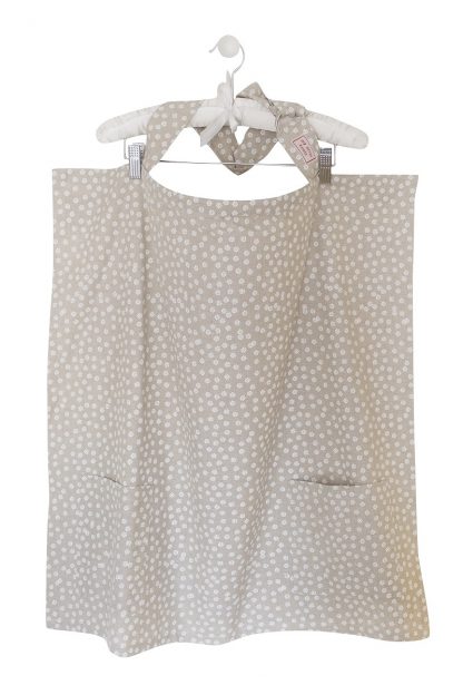 Breastfeeding cover up nursing apron scarf poncho shawl- Beige floral - white background