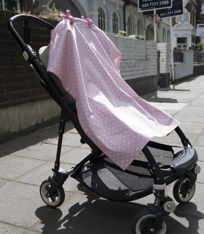 Breastfeeding cover up nursing apron scarf poncho shawl - Pink stars - suncover