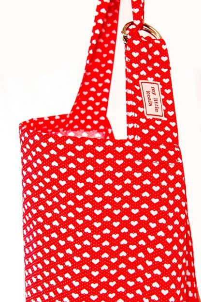 Breastfeeding cover up nursing apron scarf poncho - Red hearts - neck